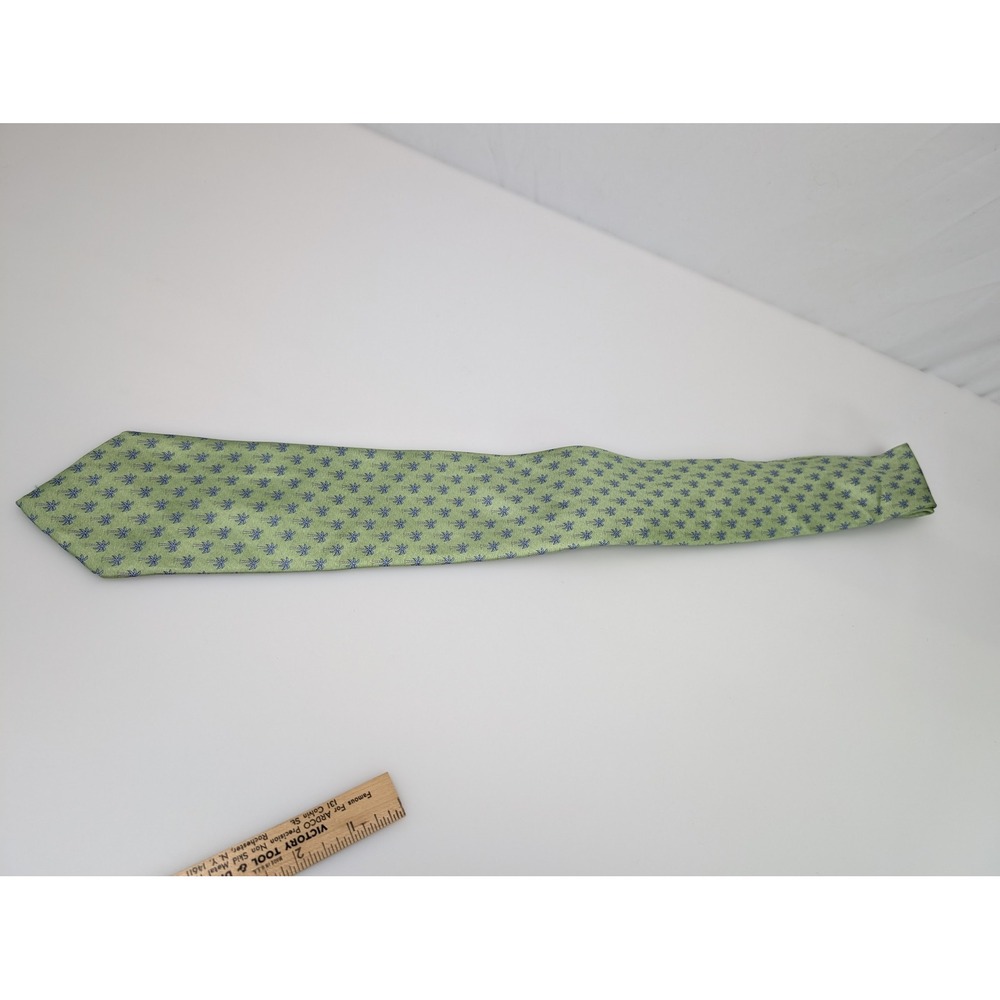 Tommy Hilfiger Palm Tree 100% Silk Neck Tie 3.5‎ x 57 Green Blue Tropical USA - Picture 4 of 9